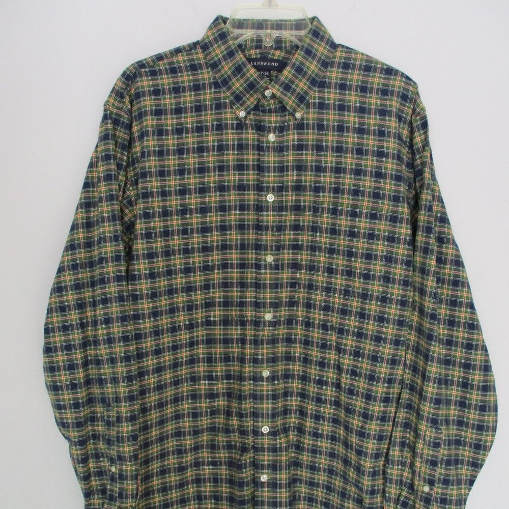 Mens Lands End Button Down Shirt Size 17 - 36 tall